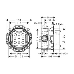 Hansgrohe iBox Universal Ankastre İç Set 01800180 - 2