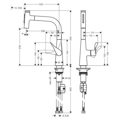 Hansgrohe Metris Select M71 Eviye Bataryası Krom 73822000 - 4