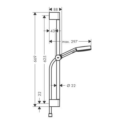 Hansgrohe Pulsify Select S Duş Seti 105 3jet Relaxation, 65 cm Duş Barı 24160000 - 2