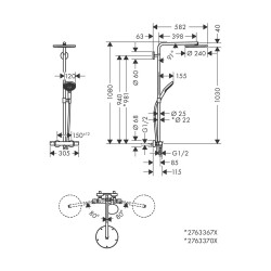 Hansgrohe Raindance Select S 240 Duş Kolonu, Termostatlı, Mat Bronz 27633140 - 3