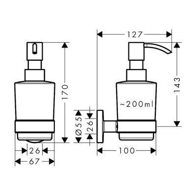 Hansgrohe Sıvı Sabunluk Logis 41714000 - 2