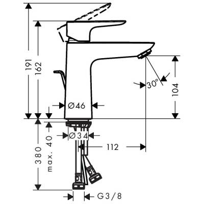 Hansgrohe Talis E 110 Lavabo Bataryası Mat Bronz Gider Seti Dahil 71710140 - 3