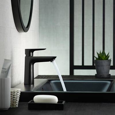 Hansgrohe Talis E 110 Lavabo Bataryası Satin Siyah Gider Seti Dahil 71710670 - 2