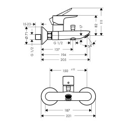 Hansgrohe Talis E Üçlü Batarya Seti - 5