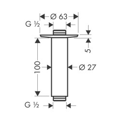 Hansgrohe Tavan Bağlantısı 10 cm Krom 27479000 - 2