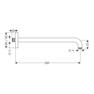 Hansgrohe Tepe Duşu Dirseği E 38.9 cm Krom 27446000 - 2