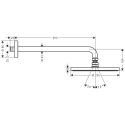 Hansgrohe Tepe Duşu Raindance S 240 1 Jet, PowderRain, Krom 27607000 - 3