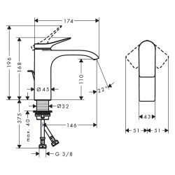 Hansgrohe Vivenis 110 Lavabo Bataryası Krom Gider Seti Dahil 75020000 - 4