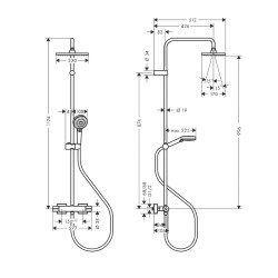 Hansgrohe Vernis Shape Duş Kolonu Termostatik Satin Siyah 26286670 - 4