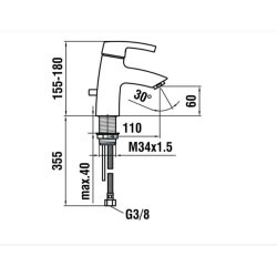 Laufen Curve Pro Lavabo Bataryası Sifon Kumandasız Yeşil 3116510141101 - 2