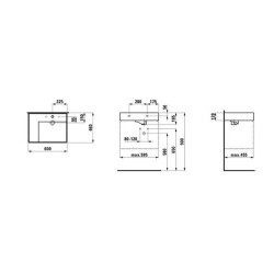 Laufen Kartel Tezgahüstü Lavabo Sol Etajer 60 cm 8103350001111 - 4