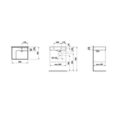 Laufen Kartel Tezgahüstü Lavabo Sol Etajer 60 cm 8103350001111 - 4