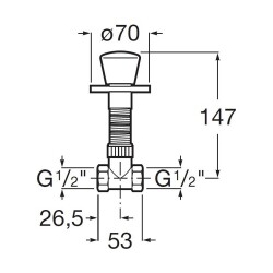 Roca Aqua Stop Valf Yuvarlak Kesme Valfi Mat Siyah A5251685NB - 2