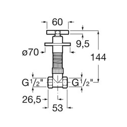 Roca Aqua Stop Valf Pirinç Gövdeli 1/2 Krom A525168400 - 3