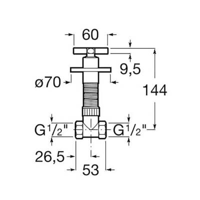 Roca Aqua Stop Valf Pirinç Gövdeli 1/2 Krom A525168400 - 3