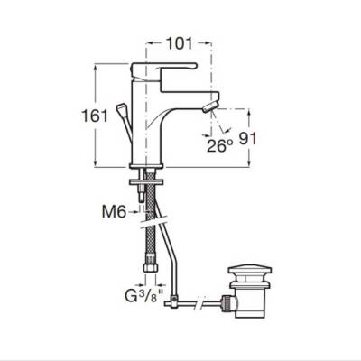 Roca Arola Lavabo Bataryası Krom A5A326AC0K - 2