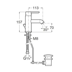 Roca Carelia Lavabo Bataryası Cold Start Mat Siyah A5A328ANBK - 2