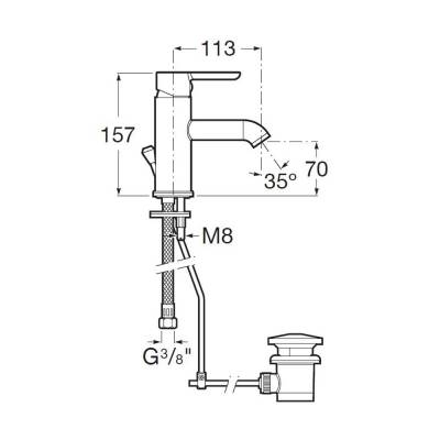 Roca Carelia Lavabo Bataryası Cold Start Mat Siyah A5A328ANBK - 2