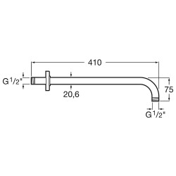 Roca RainDream Duş Dirseği Mat Siyah A5B0250NB0 - 2