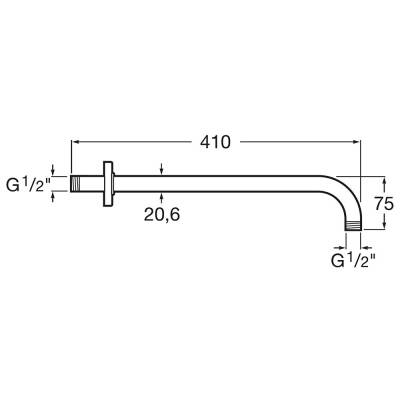 Roca RainDream Duş Dirseği Mat Siyah A5B0250NB0 - 2