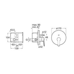 Roca Estreia Ankastre Banyo Bataryası Krom A5A0B7EC0K - ROCA (1)