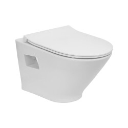 Roca The Gap Round Asma Klozet Kanalsız Parlak Beyaz Kapak Dahil A34H0N7000 - ROCA