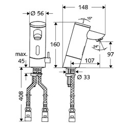 Schell Elektronik Lavabo Bataryası, Puris, 6V, Pirinç, 3/8 İnç 012010699 - 2