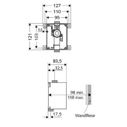 Schell Gömme (Sıva Altı) Pisuar İç Seti, Mekanik ve Elektronik Tahliye COMPACT II 011930099 - 2