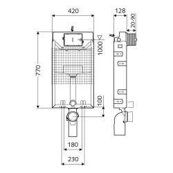 Schell Montus C-N 120, 12 cm Gömme Rezervuar, Tuğla Duvar-030580099 - 2