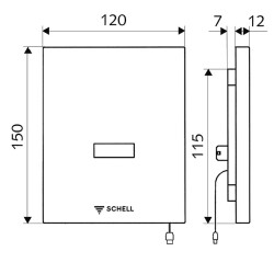 Schell Pisuvar Kumanda Paneli Kızılötesi, Elektrikli Şebekeden Çalıştırma 230 V, Paslanmaz Çelik EDITION E 028092899 - 2