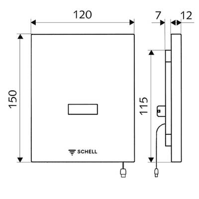 Schell Pisuvar Kumanda Paneli Kızılötesi, Elektrikli Şebekeden Çalıştırma 230 V, Paslanmaz Çelik EDITION E 028092899 - 2