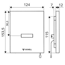 Schell Pisuvar Kumanda Paneli Kızılötesi, Pille Çalıştırma, 6 V, Krom Kaplama EDITION E 028060699 - 2