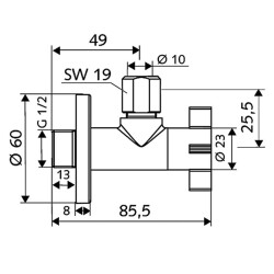Schell WING Debi Ayarlı Ara Musluk-053930699 - SCHELL (1)