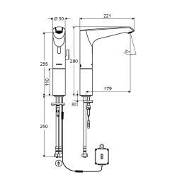 Schell Xeris E Fotoselli Lavabo Bataryası, Yüksek-012980699 - 3